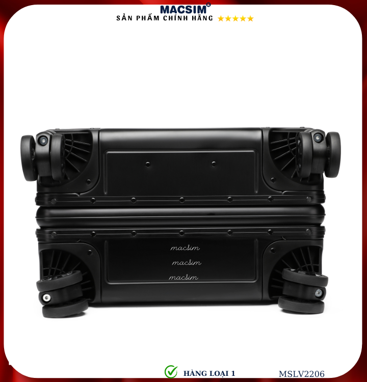 Vali hợp kim nhôm cao cấp Macsim MSLV2206 cỡ 20 inches màu đen hàng loại 1