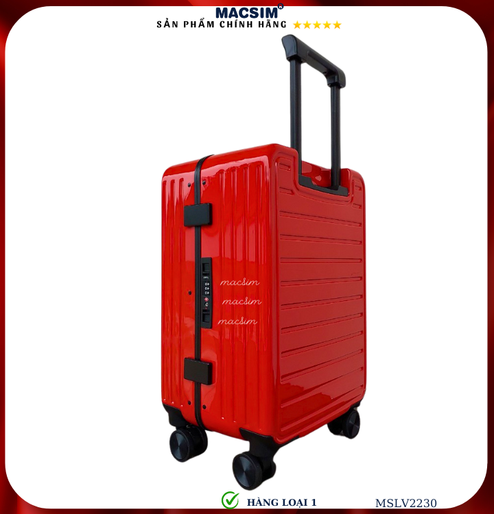 Vali cao cấp Macsim SMLV2230 cỡ 20 inch màu đỏ- Hàng loại 1