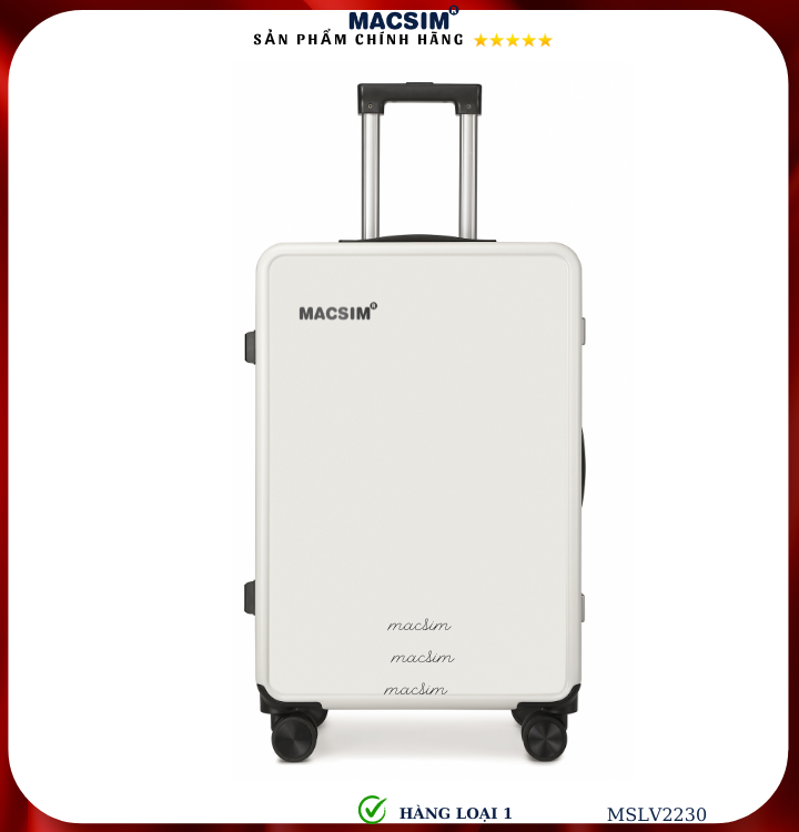 Vali cao cấp Macsim SMLV2230 cỡ 20 inch màu trắng - Hàng loại 1