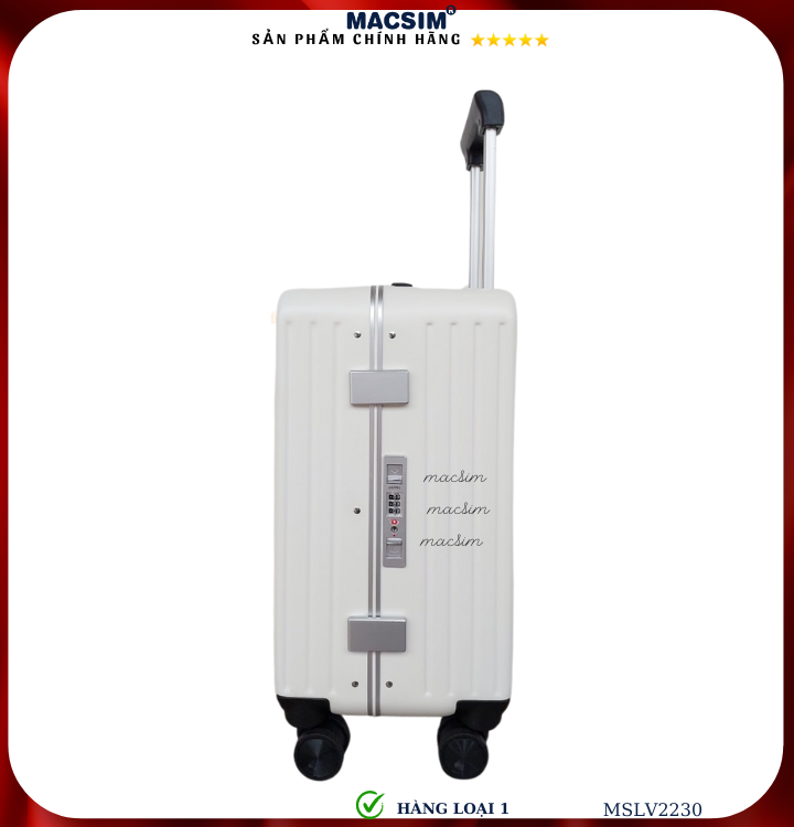 Vali cao cấp Macsim SMLV2230 cỡ 20 inch màu trắng - Hàng loại 1