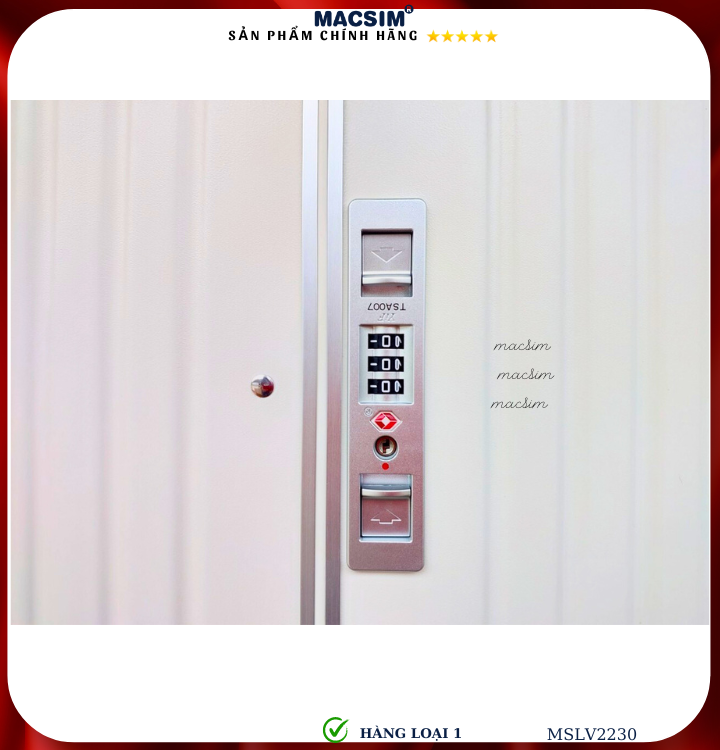 Vali cao cấp Macsim SMLV2230 cỡ 20 inch màu trắng - Hàng loại 1