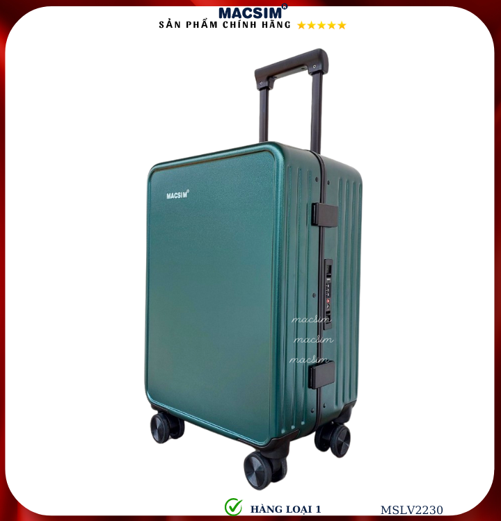 Vali cao cấp Macsim SMLV2230 cỡ 20 inch màu xanh đậm ( dark green)- Hàng loại 1