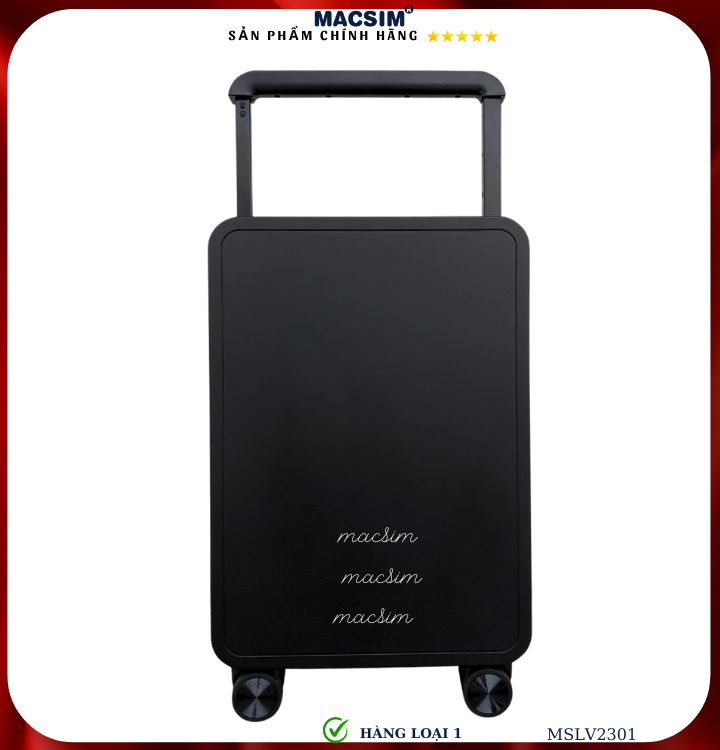 Vali cao cấp Macsim SMLV2301 cỡ 20 inch màu đen/ 24inch màu đen - Hàng loại 1