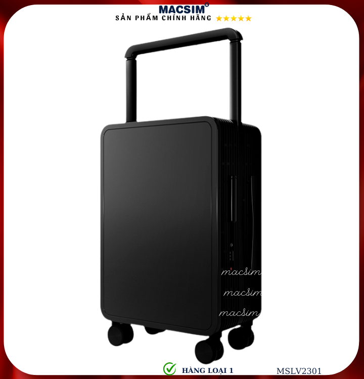 Vali cao cấp Macsim SMLV2301 cỡ 20 inch màu đen/ 24inch màu đen - Hàng loại 1