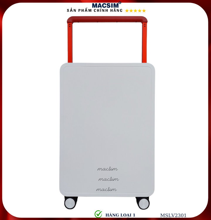 Vali cao cấp Macsim SMLV2301 cỡ 20 inch/ 24inch  màu trắng- Hàng loại 1
