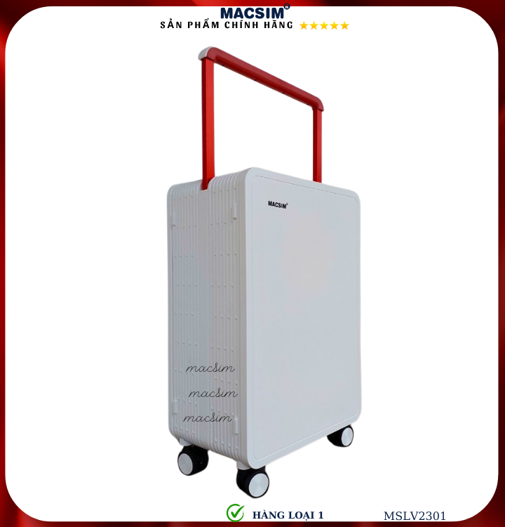 Vali cao cấp Macsim SMLV2301 cỡ 20 inch/ 24inch  màu trắng- Hàng loại 1