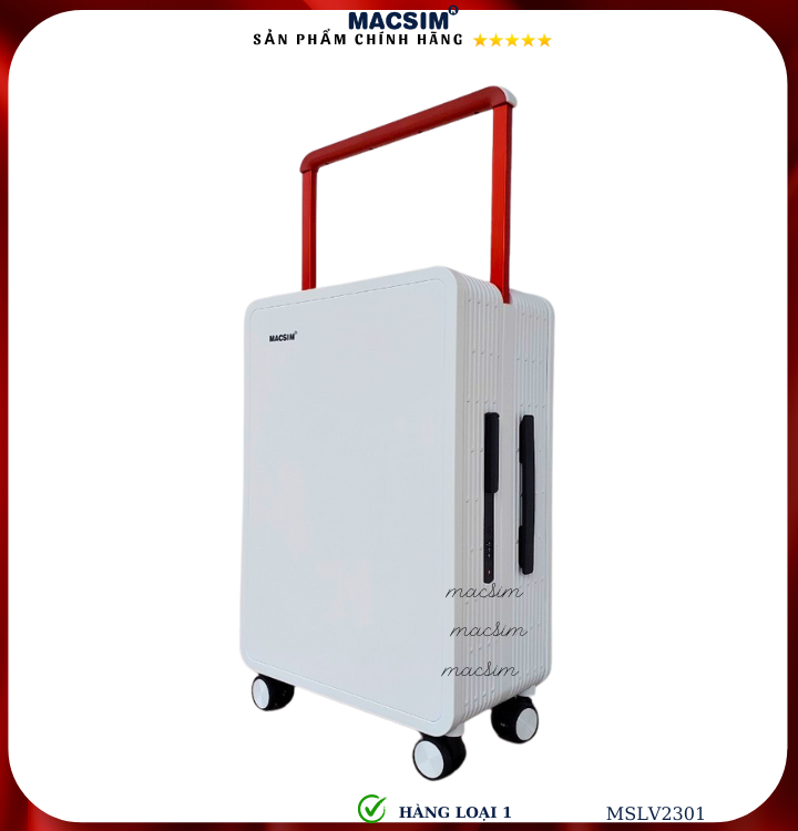 Vali cao cấp Macsim SMLV2301 cỡ 20 inch/ 24inch  màu trắng- Hàng loại 1