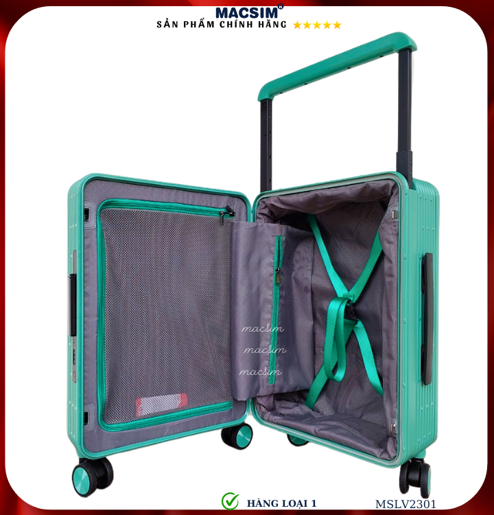 Vali cao cấp Macsim SMLV2301 cỡ 20 inch màu xanh (green)- Hàng loại 1