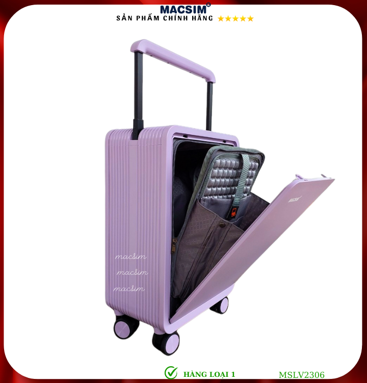 Vali cao cấp Macsim SMLV2306 cỡ 20 inch màu tím - Hàng loại 1