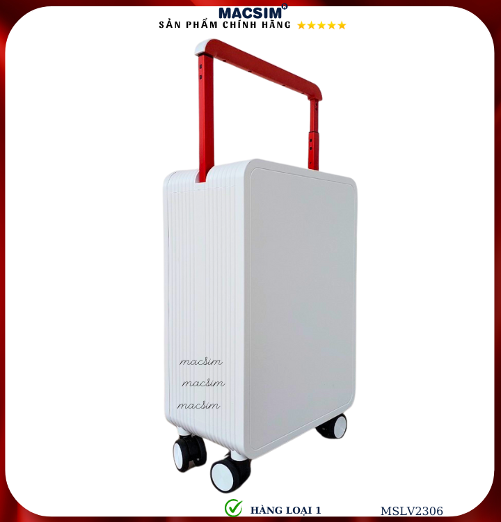 Vali cao cấp Macsim SMLV2306 cỡ 20 inch màu trắng - Hàng loại 1