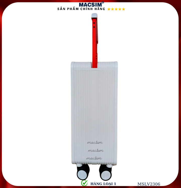 Vali cao cấp Macsim SMLV2306 cỡ 20 inch màu trắng - Hàng loại 1