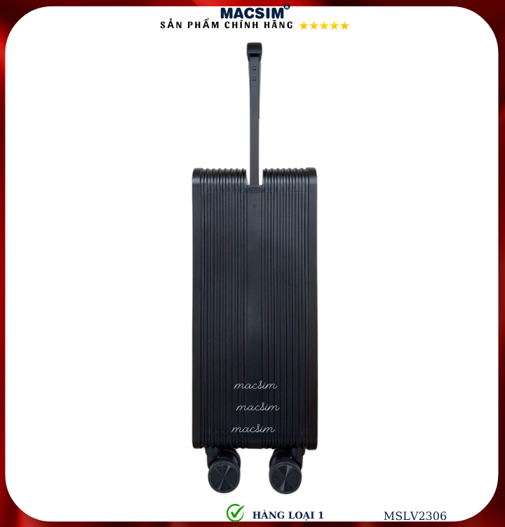 Vali cao cấp Macsim SMLV2306 cỡ 20 inch mà đen - Hàng loại 1