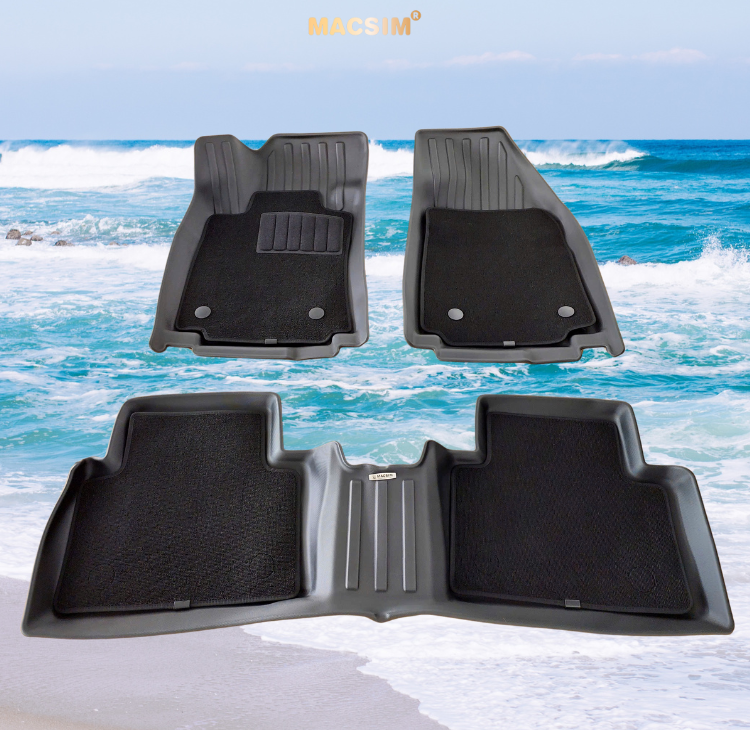 Thảm lót sàn (sd4) ô tô 2 lớp cao cấp dành cho xe MG7 (sd4) nhãn hiệu Macsim chất liệu TPE màu đen