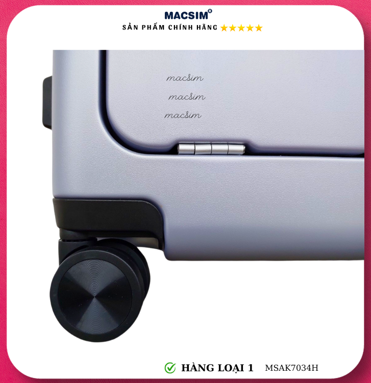 Vali cao cấp Macsim Aksen hàng loại 1 MSAK7034H cỡ 20 inch