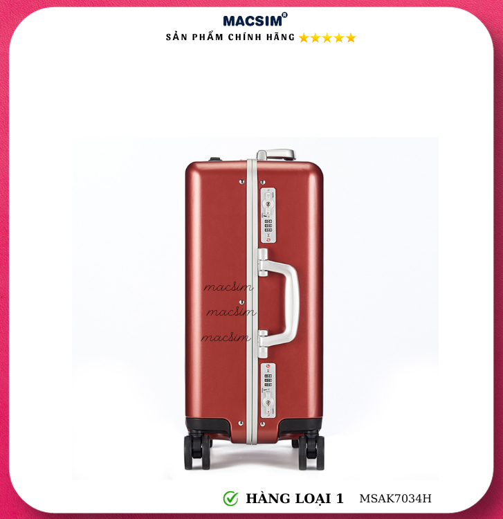 Vali cao cấp Macsim Aksen hàng loại 1 MSAK7034H cỡ 20 inch