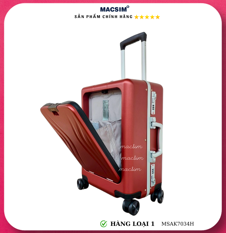 Vali cao cấp Macsim Aksen hàng loại 1 MSAK7034H cỡ 20 inch