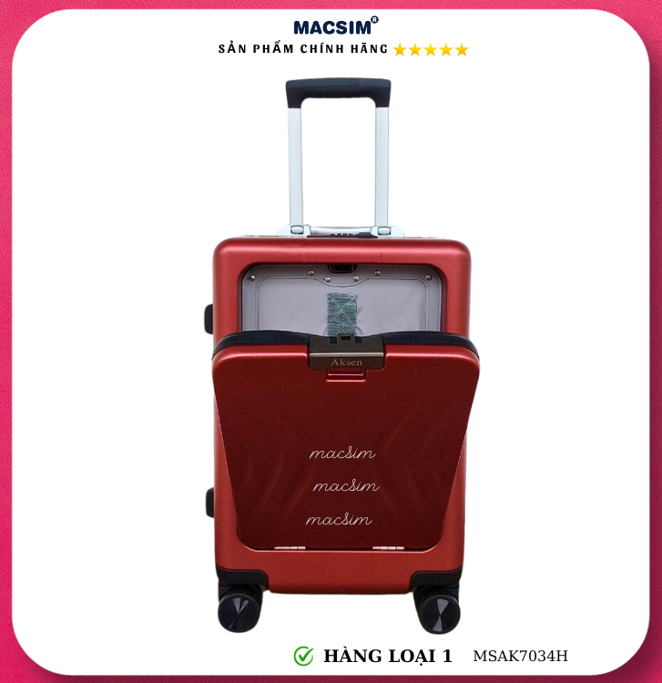 Vali cao cấp Macsim Aksen hàng loại 1 MSAK7034H cỡ 20 inch