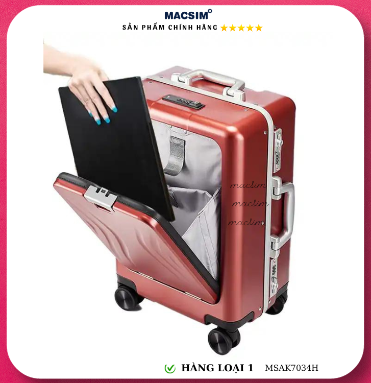 Vali cao cấp Macsim Aksen hàng loại 1 MSAK7034H cỡ 20 inch