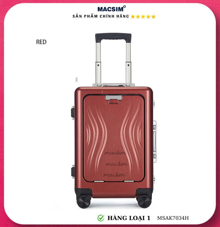 Vali cao cấp Macsim Aksen hàng loại 1 MSAK7034H cỡ 20 inch