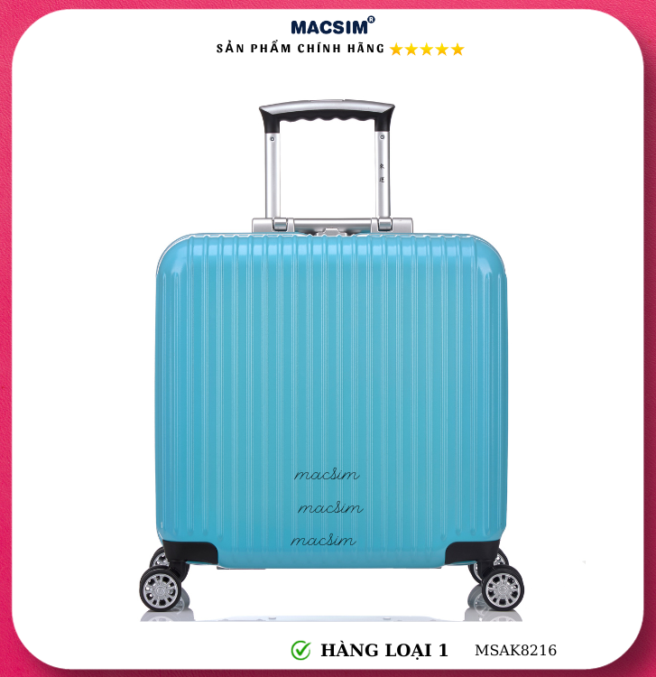 Vali cao cấp Macsim Aksen hàng loại 1 MSAK8216 cỡ 17 inch màu xanh