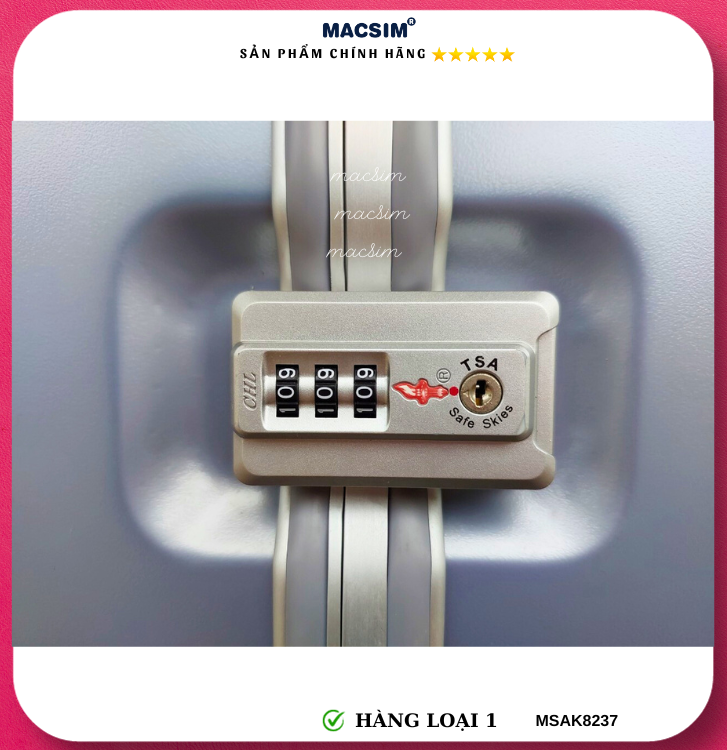 Vali cao cấp Macsim Aksen hàng loại 1 MSAK8237 cỡ 20inch cỡ 24inch cỡ 28 inch