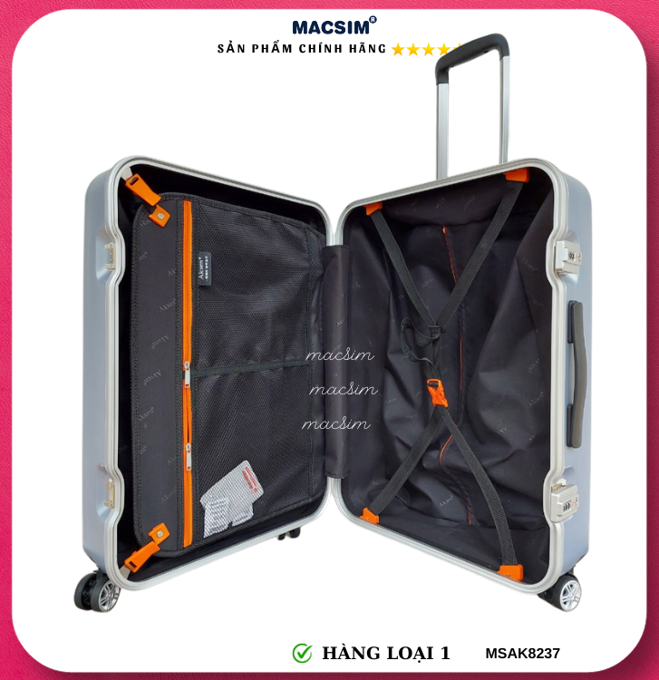 Vali cao cấp Macsim Aksen hàng loại 1 MSAK8237 cỡ 20inch cỡ 24inch cỡ 28 inch