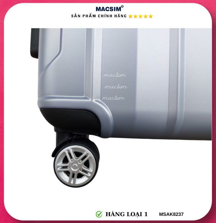 Vali cao cấp Macsim Aksen hàng loại 1 MSAK8237 cỡ 20inch cỡ 24inch cỡ 28 inch