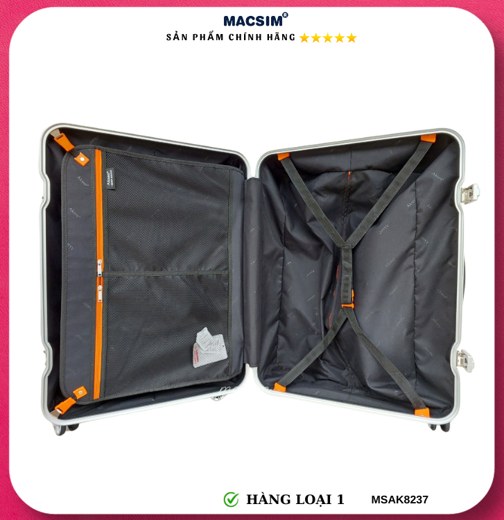 Vali cao cấp Macsim Aksen hàng loại 1 MSAK8237 cỡ 20inch cỡ 24inch cỡ 28 inch