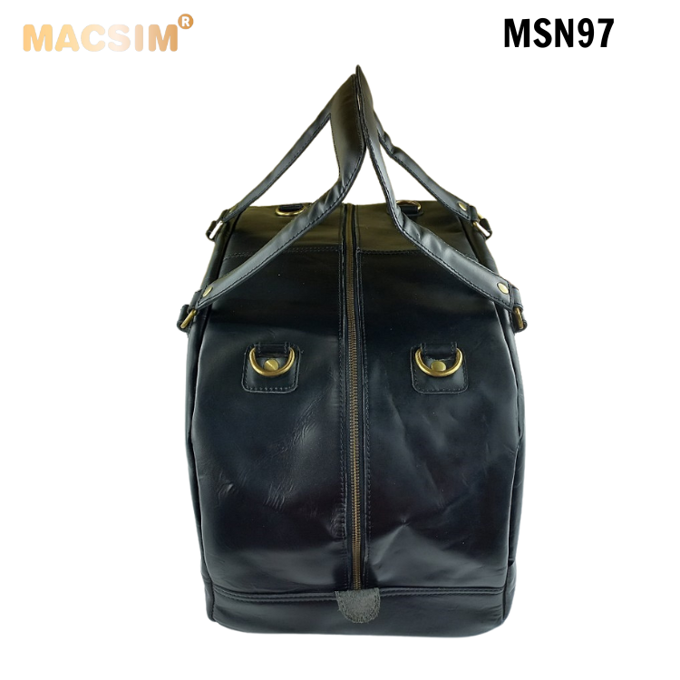 [Túi Da Thật Du Lịch Macsim MSN97 màu đen – Da Bò Nguyên Miếng | Cổ Điển – Thủ Công – Chính Hãng]