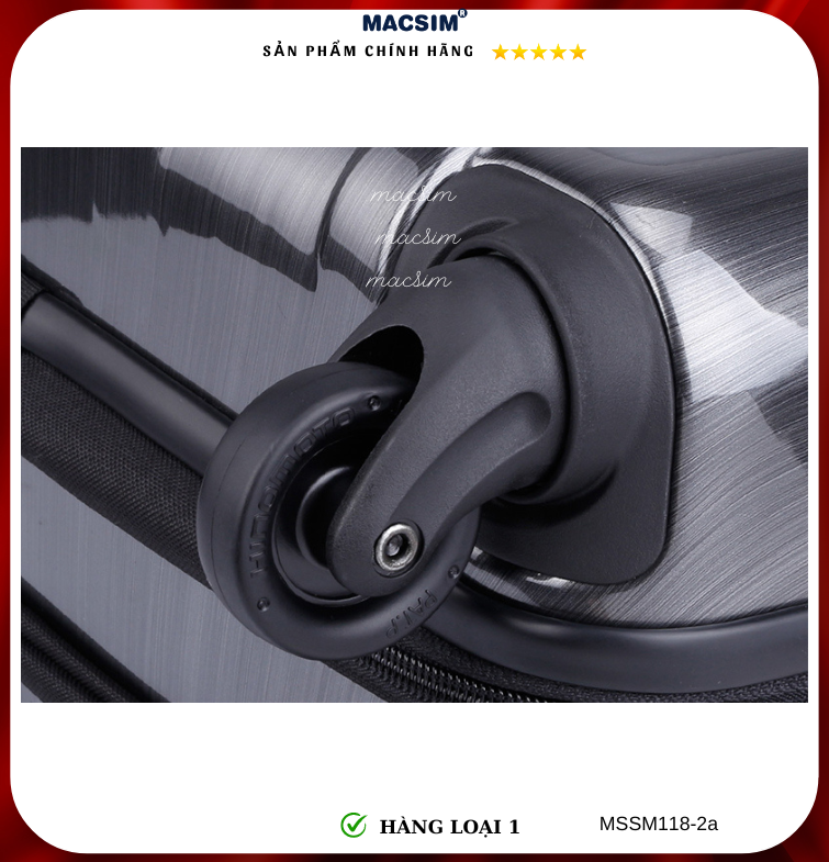 Vali cao cấp Macsim Smooire MSSM118-2a cỡ 16 inch màu đen - Hàng loại 1