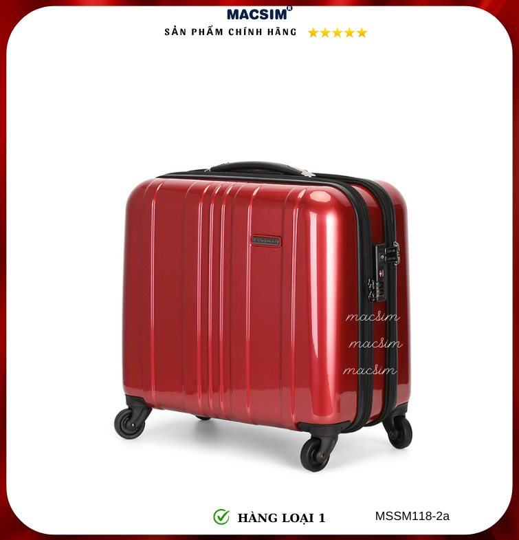 Vali cao cấp Macsim Smooire MSSM118-2a cỡ 16 inch màu đỏ - Hàng loại 1