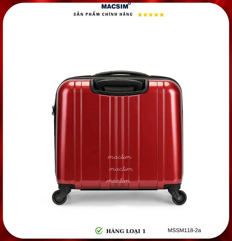 Vali cao cấp Macsim Smooire MSSM118-2a cỡ 16 inch màu đỏ - Hàng loại 1
