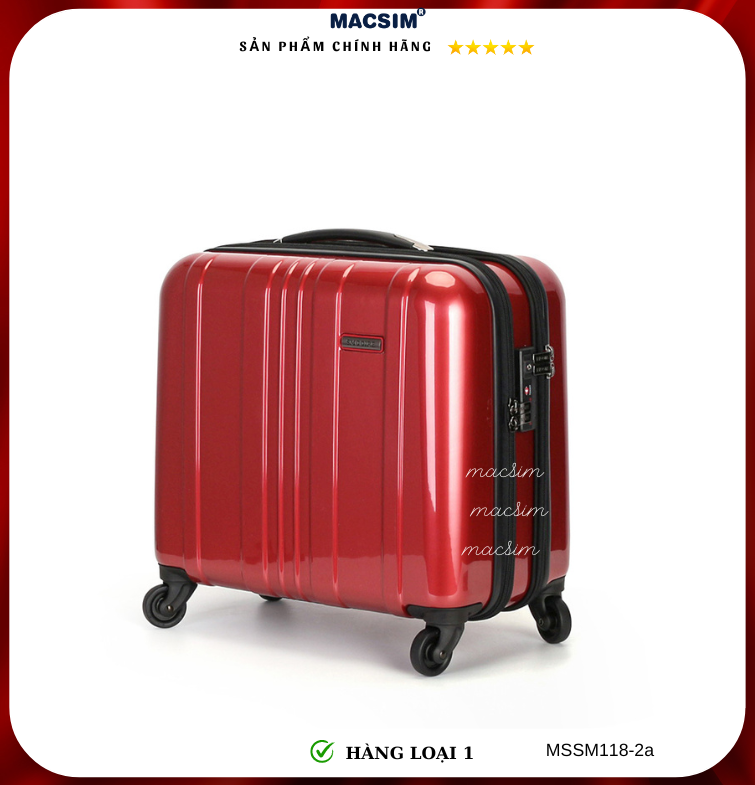 Vali cao cấp Macsim Smooire MSSM118-2a cỡ 16 inch màu đỏ - Hàng loại 1