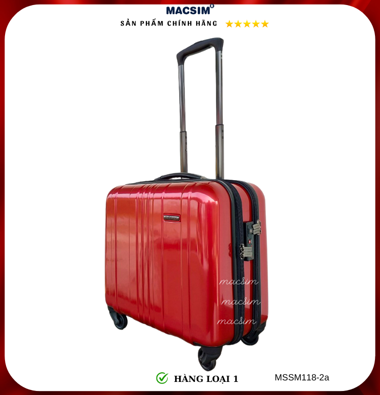 Vali cao cấp Macsim Smooire MSSM118-2a cỡ 16 inch màu đỏ - Hàng loại 1