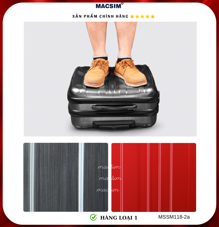 Vali cao cấp Macsim Smooire MSSM118-2a cỡ 16 inch màu đen - Hàng loại 1