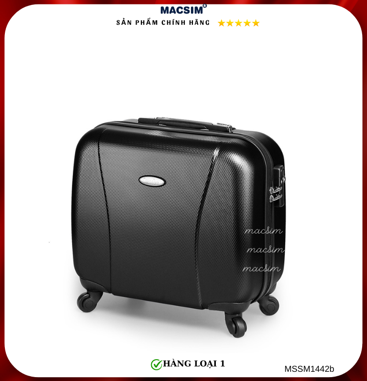 Vali cao cấp Macsim Smooire MSSM1442-b cỡ 16 inch màu đen - Hàng loại 1