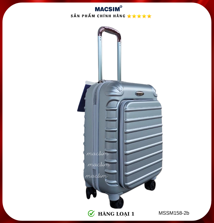 Vali cao cấp Macsim Smooire MSSM158-2b cỡ 20 inch màu silver - Hàng loại 1
