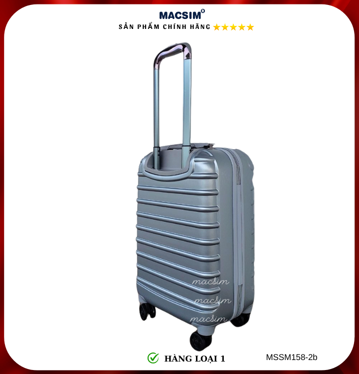 Vali cao cấp Macsim Smooire MSSM158-2b cỡ 20 inch màu silver - Hàng loại 1