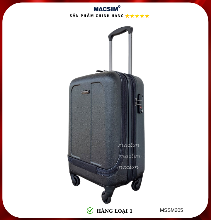 Vali cao cấp Macsim Smooire MSSM205 cỡ 20 inch màu đen - Hàng loại 1