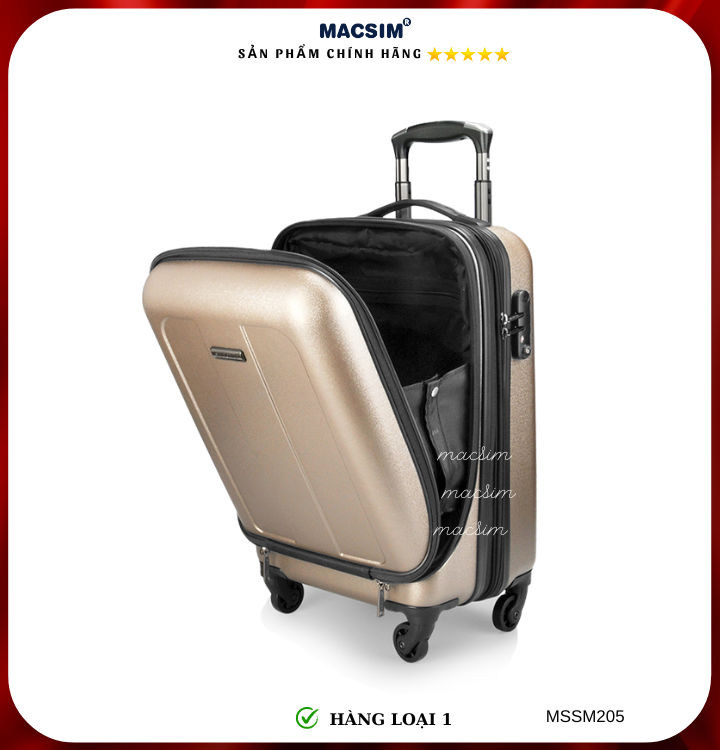 Vali cao cấp Macsim Smooire MSSM205 cỡ 20 inch màu gold - Hàng loại 1