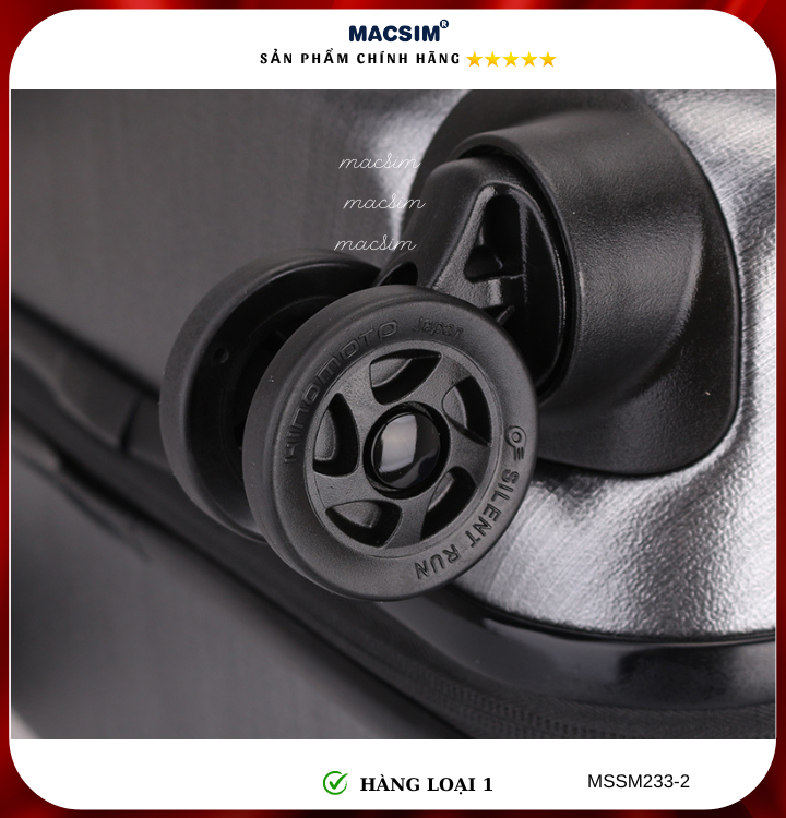 Vali cao cấp Macsim Smooire MSSM233-2 cỡ 21 inch màu đen - Hàng loại 1