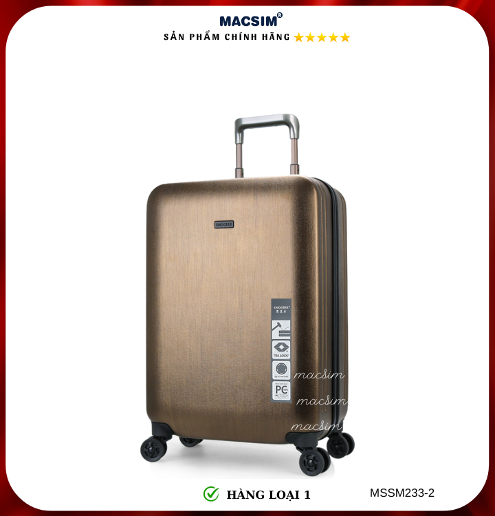 Vali cao cấp Macsim Smooire MSSM233-2 cỡ 21 inch màu gold - Hàng loại 1