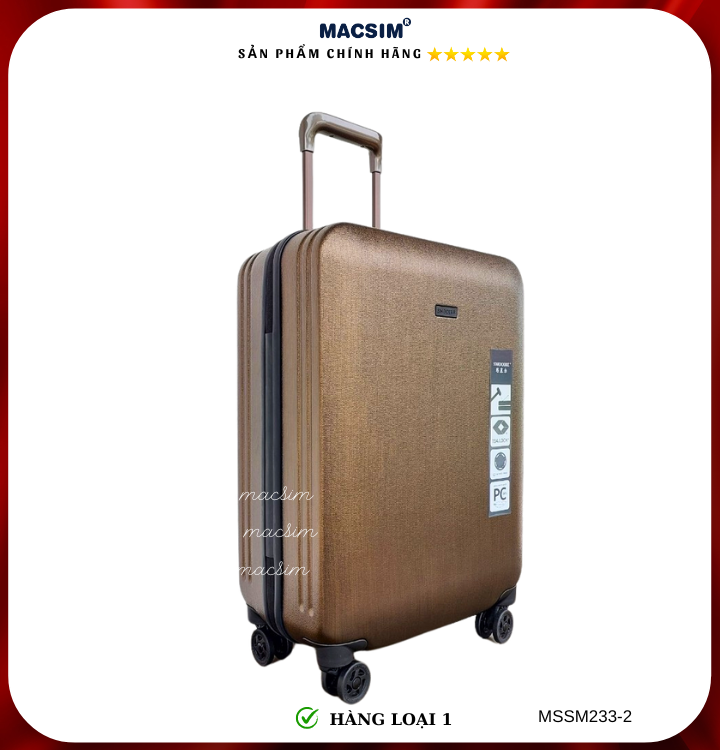 Vali cao cấp Macsim Smooire MSSM233-2 cỡ 21 inch màu gold - Hàng loại 1
