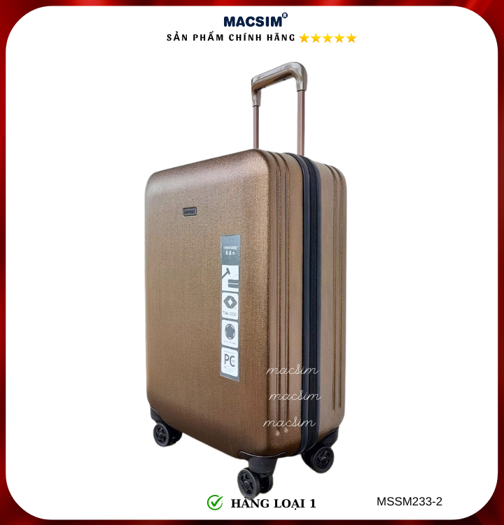 Vali cao cấp Macsim Smooire MSSM233-2 cỡ 21 inch màu gold - Hàng loại 1