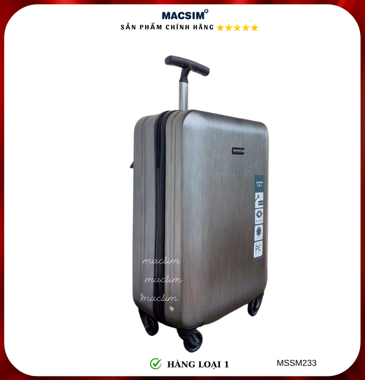 Vali cao cấp Macsim Smooire MSSM233 cỡ 21 inch màu đen - Hàng loại 1