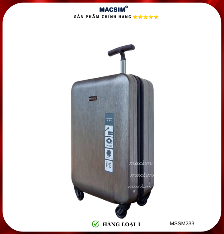 Vali cao cấp Macsim Smooire MSSM233 cỡ 21 inch màu đen - Hàng loại 1