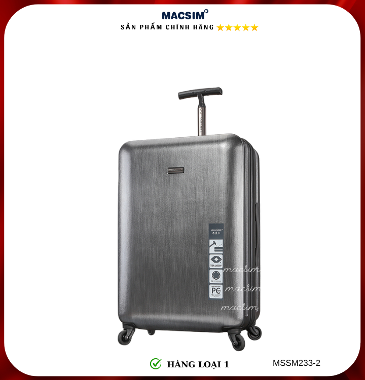 Vali cao cấp Macsim Smooire MSSM233 cỡ 21 inch màu đen - Hàng loại 1