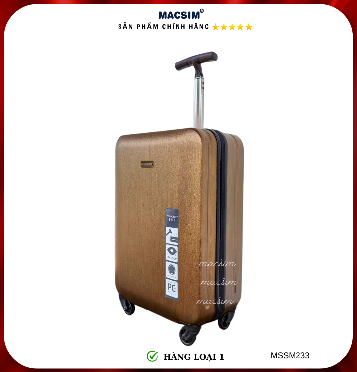 Vali cao cấp Macsim Smooire MSSM233 cỡ 21 inch màu gold - Hàng loại 1