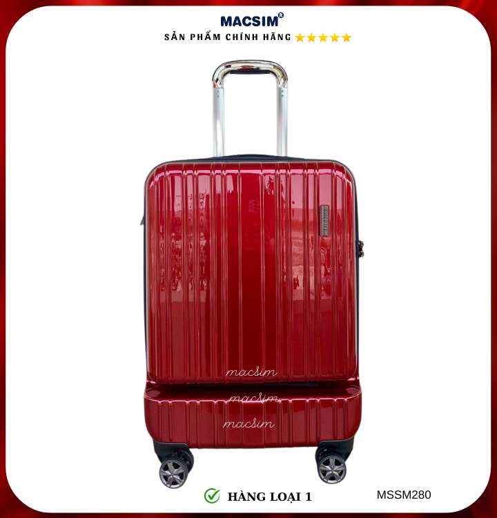 Vali cao cấp Macsim Smooire MSSM280 cỡ 20 inch màu đỏ - Hàng loại 1