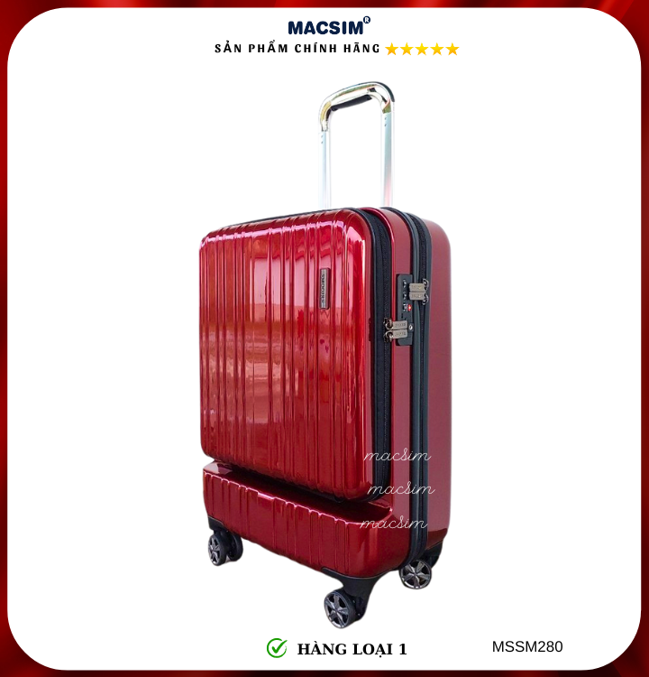 Vali cao cấp Macsim Smooire MSSM280 cỡ 20 inch màu đỏ - Hàng loại 1